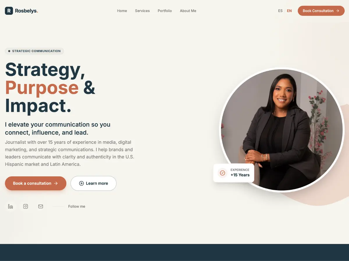 Screenshot of the Rosbelys Rondón website